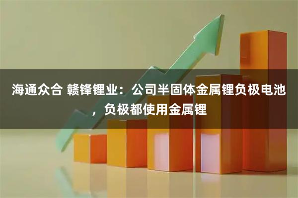 海通众合 赣锋锂业：公司半固体金属锂负极电池，负极都使用金属锂