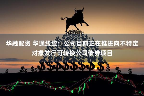 华融配资 华通线缆：公司目前正在推进向不特定对象发行可转换公司债券项目